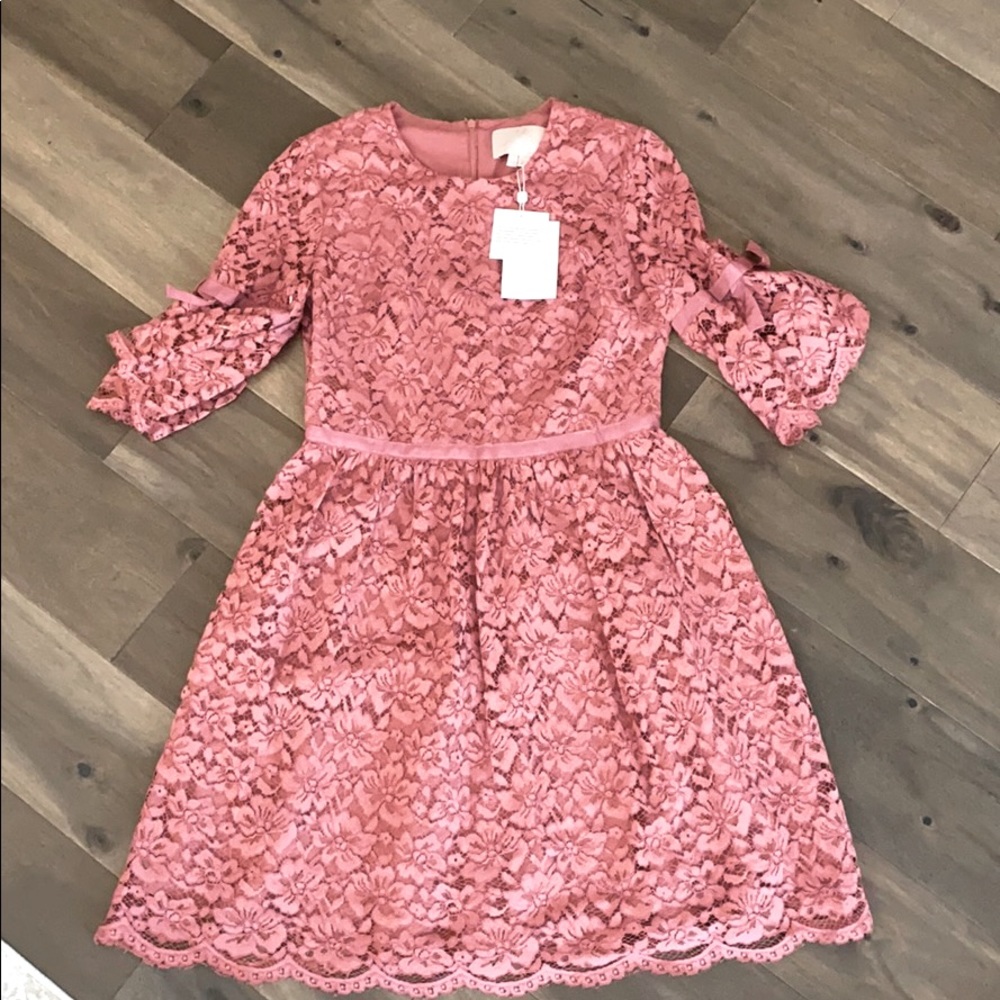 NWT Gal Meets Glam Rose Pink Lace Dress 12